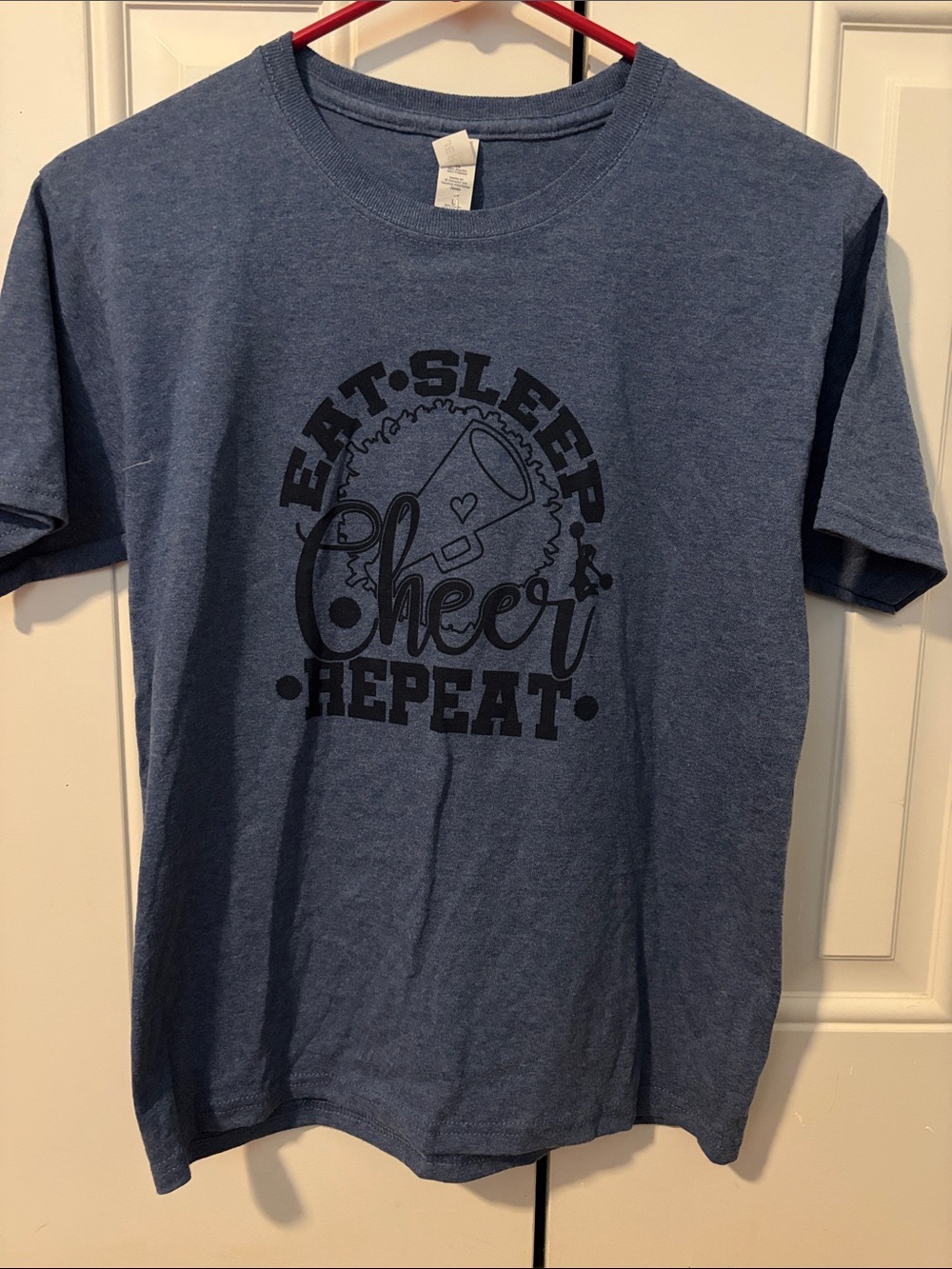 Kids Blue 'Eat Sleep Cheer Repeat' Short-Sleeve Tee